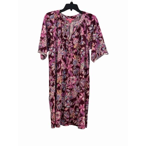 Lilly Pulitzer Dresses & Skirts - Lilly Pulitzer Amarena Cherry Tropical With A Twist Norris Button Print Dress XL